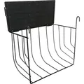 Żłób na siano z pokrywką, do zawieszenia, 25 × 18 × 12 cm, metal lakierowany, czarny