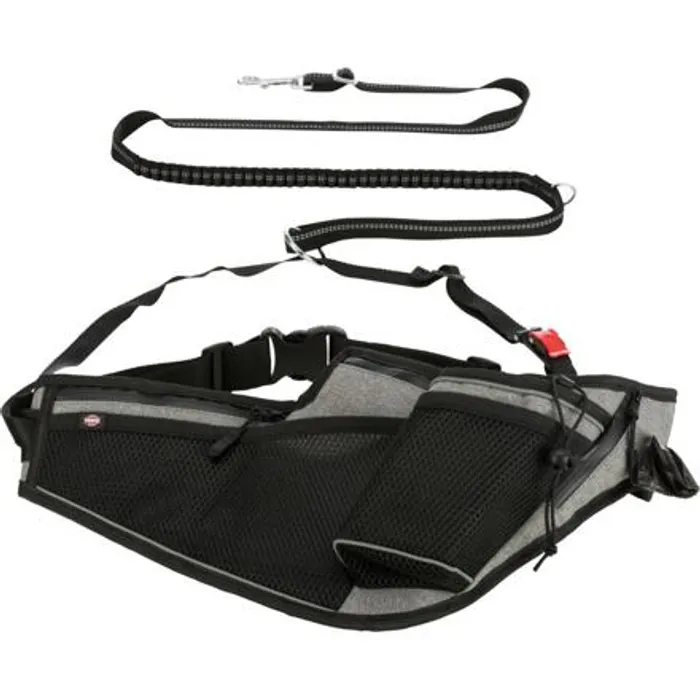 Główne zdjęcie produktu Joggingový pás s vodítkem, pás: 70-130 cm, vodítko 1.15-1.50 m, 20mm, šedá