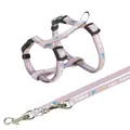 Szelki JUNIOR ze smyczą dla szczeniąt, jasny fiolet M-L: 27-45 cm/10 mm, 2,00 m