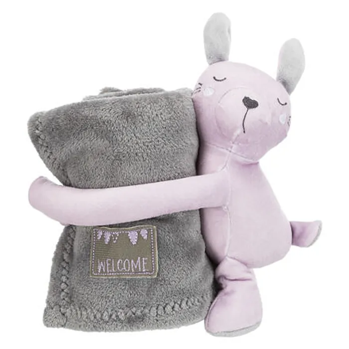 Główne zdjęcie produktu JUNIOR set - deka 75 x 50 cm + plyšový medvídek, šedá/světle fialová