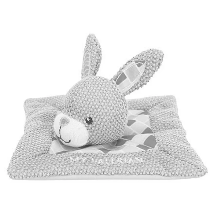Główne zdjęcie produktu JUNIOR snuggler - plyšový mazlíček, čtverec s králičí hlavou 13 x 13 cm