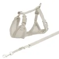 Następne zdjęcie produktu Szelki JUNIOR SOFT ze smyczą dla szczeniąt, jasnoszare S-M: 26-34 cm/10 mm, 2,00 m