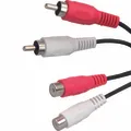 Kabel Cinch 2x M- Cinch 2x F, 5m, czarny