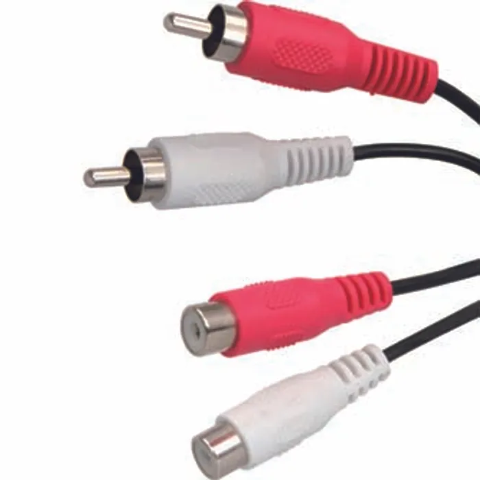 Główne zdjęcie produktu Kabel Cinch 2x M- Cinch 2x F, 5m, černá
