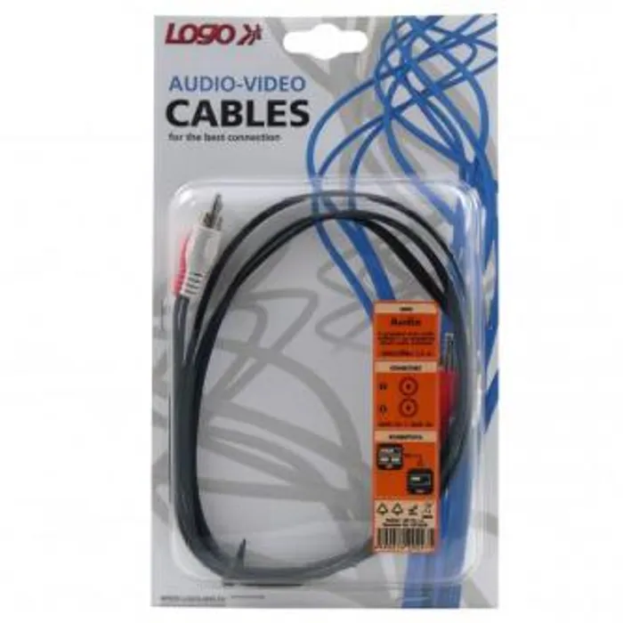 Główne zdjęcie produktu Kabel Cinch 2x M- Cinch 2x M, 1.5m, černá, Logo, blistr