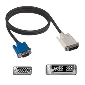 Kabel DVI (18+5) M-VGA (D-sub) M, 2m, czarny