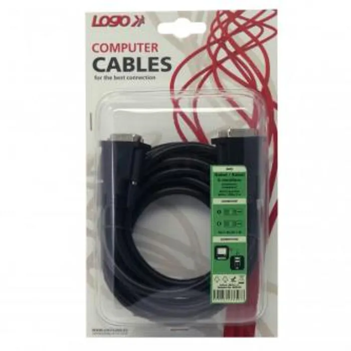 Główne zdjęcie produktu Kabel DVI (24+1) M- DVI (24+1) M, DVI-D (dual link), 3m, stíněný, černá, Logo, blistr
