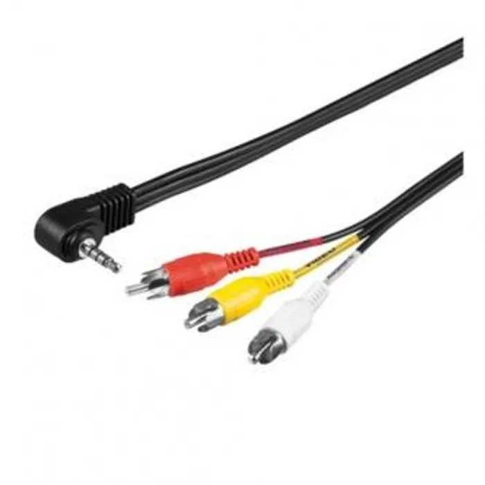 Główne zdjęcie produktu Kabel Jack (3,5mm) M- Cinch 3x M, 1.5m, 4-pólovy jack, černá, Logo, blistr