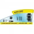 Przedłużacz do kabli audio Jack (3,5mm) M - Jack (3,5mm) F, JACK, 1.5m, czarna, Logo