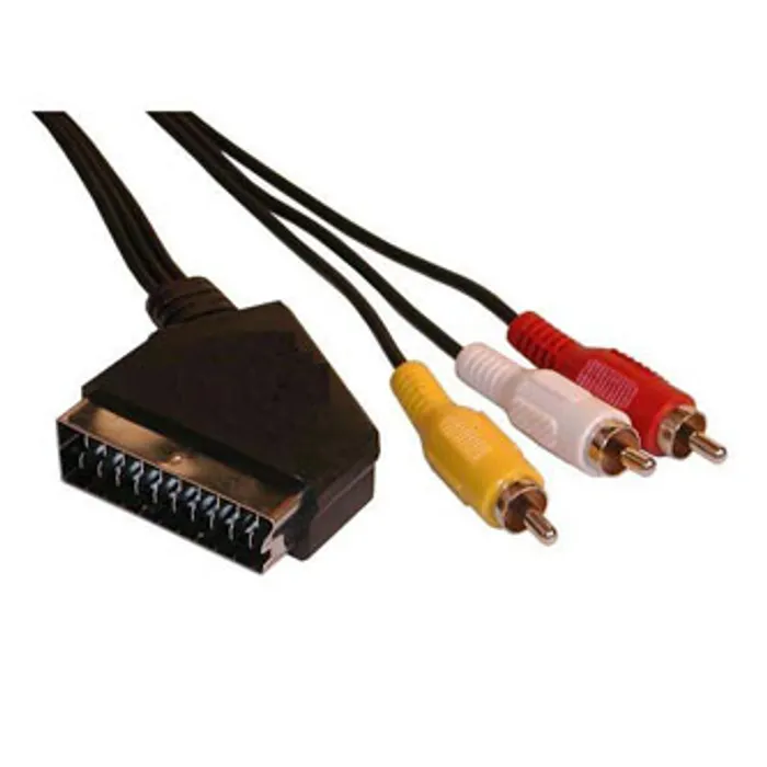 Główne zdjęcie produktu Kabel SCART M- Cinch 3x M, SCART-CINCH, 3m, černá