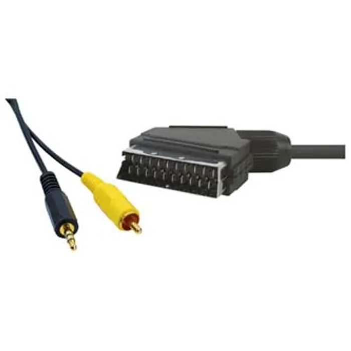 Główne zdjęcie produktu Kabel Scart M- Cinch + Jack (3,5mm) M, 1.5m, černá