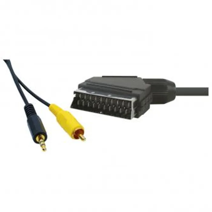 Główne zdjęcie produktu Kabel Scart M- Cinch + Jack (3,5mm) M, 5m, černá