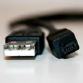 Następne zdjęcie produktu USB kabel (1.1), USB A M - 4-pin M, 0.7m, nawijany, czarny, Logo, HIROSE