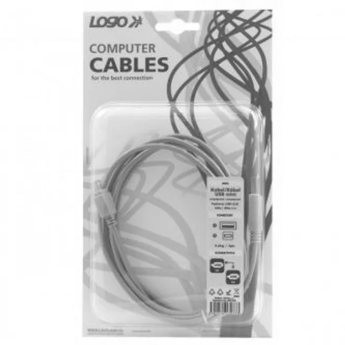 Główne zdjęcie produktu Kabel USB (2.0), USB A M- 4 pin M, 1.7m, černý, Logo, blistr