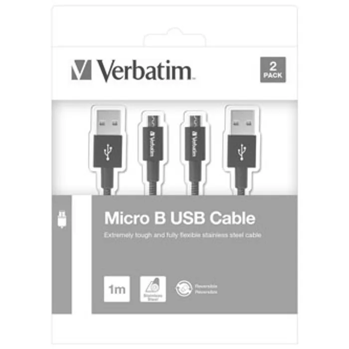 Główne zdjęcie produktu Kabel USB (2.0), USB A M reversible- USB micro M reversible, 1m, reversible, 3 černý, Ve