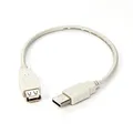 USB kabel (2.0), USB A M - USB A F, 0.3m, czarny/biały, Logo, blistr