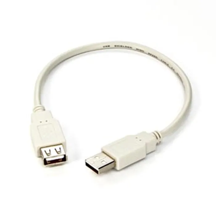Główne zdjęcie produktu Kabel USB (2.0), USB A M- USB A F, 0.3m, černý/bílý, Logo, blistr