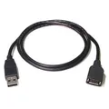 Kabel USB (2.0), USB A M-USB A F, 0,3m, czarny/biały