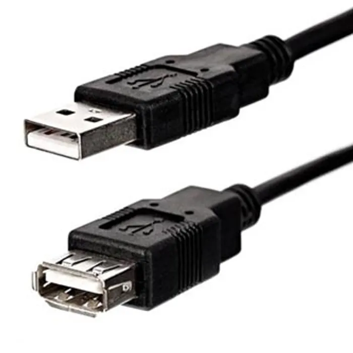 Główne zdjęcie produktu Kabel USB (2.0), USB A M- USB A F, 1.8m, černý, Logo Economy