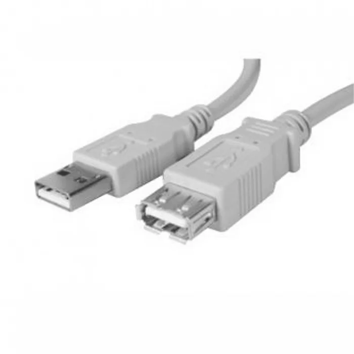 Główne zdjęcie produktu Kabel USB (2.0), USB A M- USB A F, 3m, šedý, Logo
