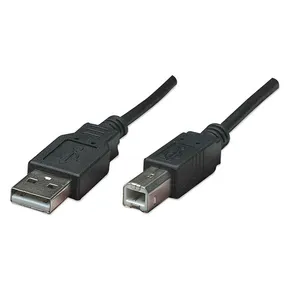 USB kabel (2.0), USB A M - USB B M, 3m, czarny, Logo, blistr
