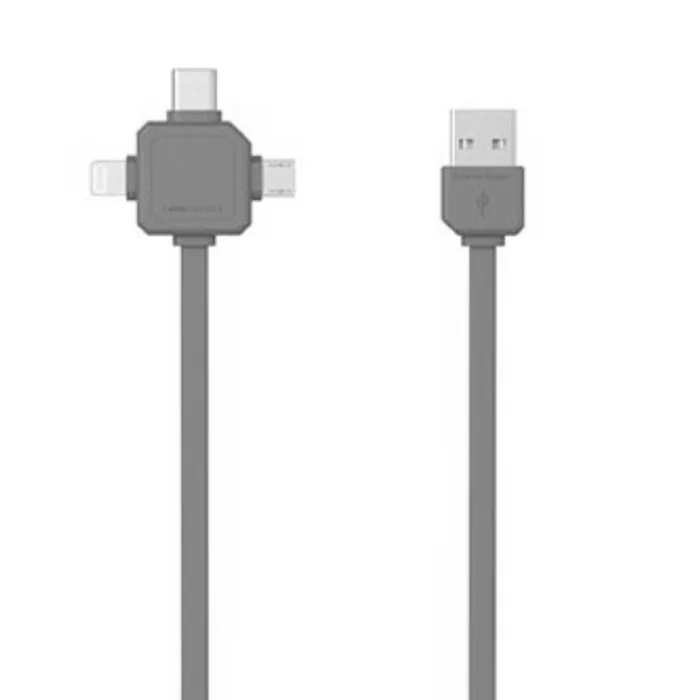 Główne zdjęcie produktu Kabel USB (2.0), USB A M- USB C / Lightning / Micro-USB, 1.5m, 3v1, růžový, Powercube, pl