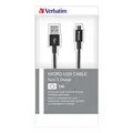 USB kabel (2.0), USB A M - microUSB M, 1m, reversible, czarny, Verbatim, box, 48863