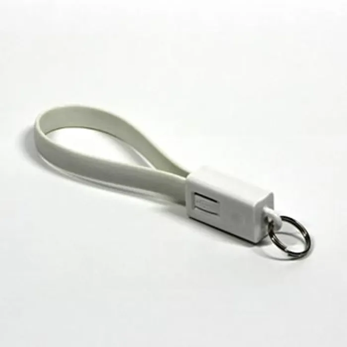 Główne zdjęcie produktu Kabel USB (2.0), USB A M- USB micro M, 0.2m, bílý, klíčenka