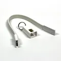 Następne zdjęcie produktu USB kabel (2.0), USB A M - microUSB M, 0.2m, biały, breloczek na klucze
