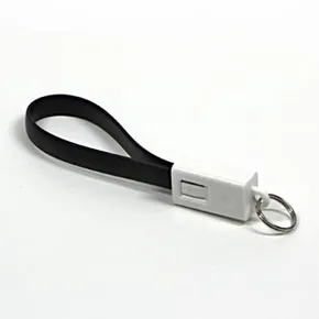 USB kabel (2.0), USB A M - microUSB M, 0.2m, czarny, breloczek na klucze