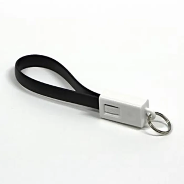 Główne zdjęcie produktu Kabel USB (2.0), USB A M- USB micro M, 0.2m, černý, Logo, blistr, klíčenka