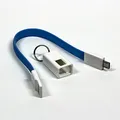 Następne zdjęcie produktu USB kabel (2.0), USB A M - microUSB M, 0.2m, niebieski, breloczek na klucze