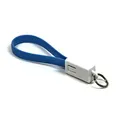 USB kabel (2.0), USB A M - microUSB M, 0.2m, niebieski, breloczek na klucze