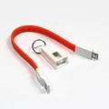Kabel USB (2.0), USB A M- USB micro M, 0.2m, oranžový, Logo, blistr, klíčenka