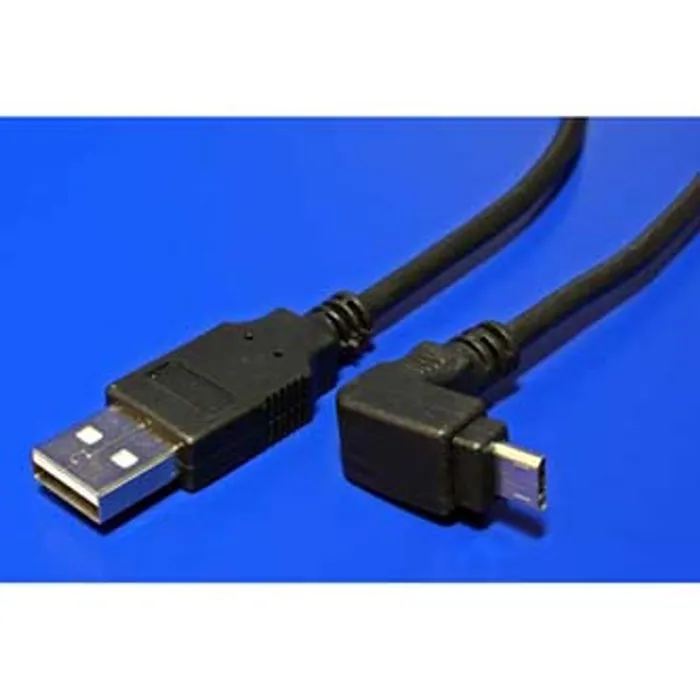 Główne zdjęcie produktu Kabel USB (2.0), USB A M- USB micro M, 1.8m, lomený 90°, černý