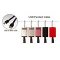 USB kabel (2.0), USB A M - miniUSB M, 0.3m, czarny, Logo, smycz do aparatu