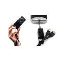 USB kabel (2.0), USB A M - miniUSB M, 0.3m, czarny, Logo, smycz do aparatu