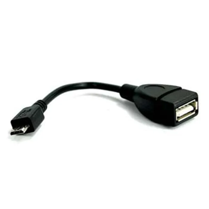 Główne zdjęcie produktu Kabel USB (2.0), USB micro OTG M- USB A OTG F, 0.15m, černý, Logo