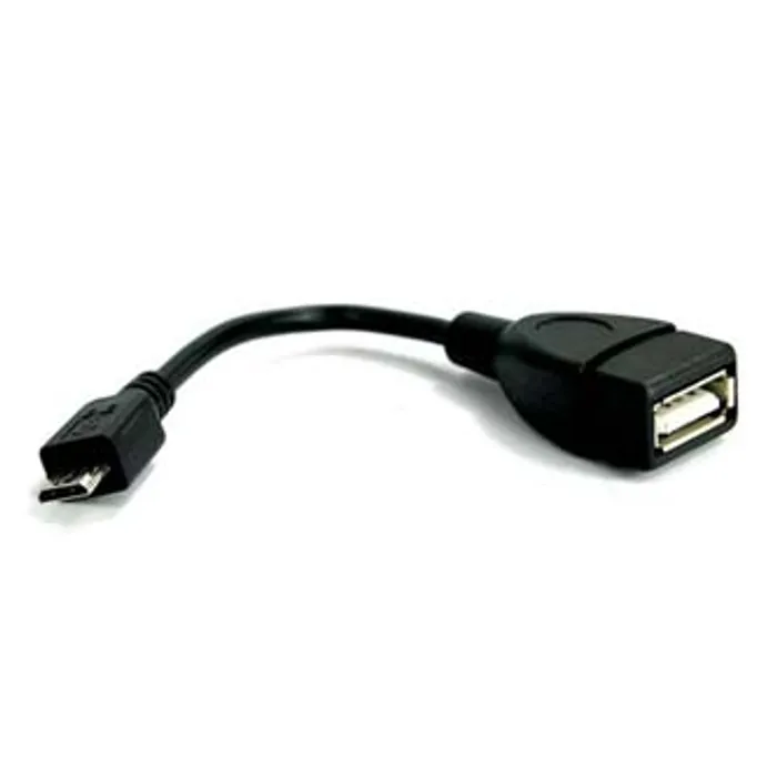 Główne zdjęcie produktu Kabel USB (2.0), USB micro OTG M- USB A OTG F, 0.15m, černý
