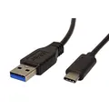 USB kabel (3.1), USB A M - USB C M, 1m, okrągły, czarny, plastic bag