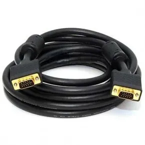 Kabel VGA (D-sub) M - VGA (D-sub) M, 5m, pozłacane złącza, ekranowany, czarny