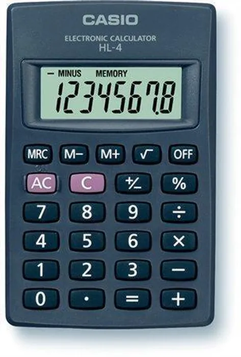 Główne zdjęcie produktu Kalkulačka kapesní, 8místný displej, CASIO "HL-4T"