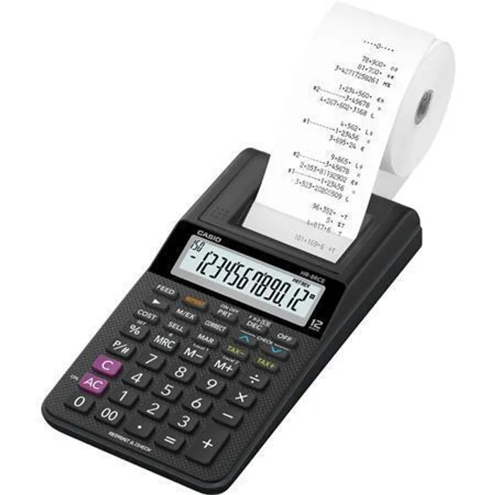 Główne zdjęcie produktu Kalkulačka s tiskem "HR-8RCE", 12místná, 1 barva tisku, CASIO