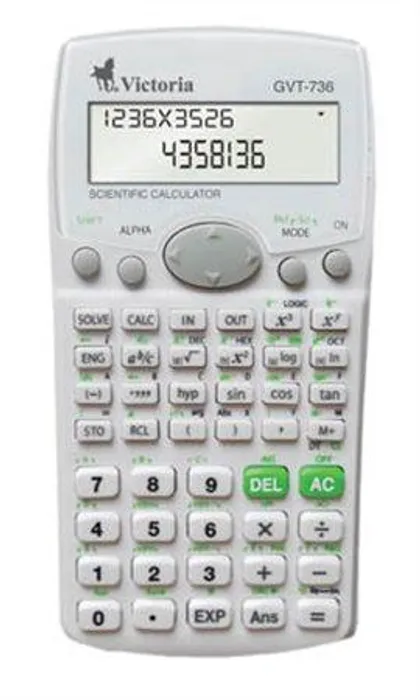 Główne zdjęcie produktu Kalkulačka vědecká, 283 funkcí, ekologická, VICTORIA "GVT-736", bílá