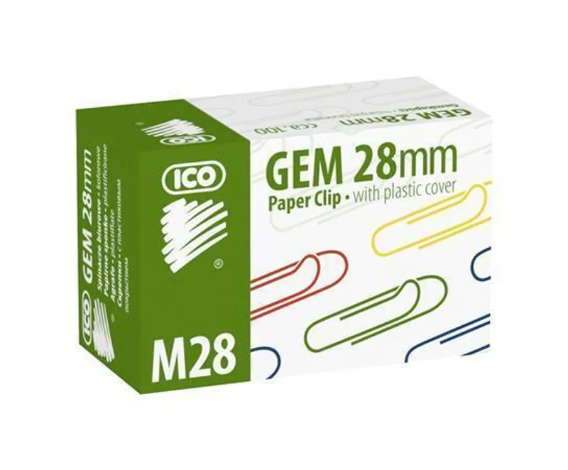 Główne zdjęcie produktu Kancelářské sponky, 28 mm, ICO, mix barev