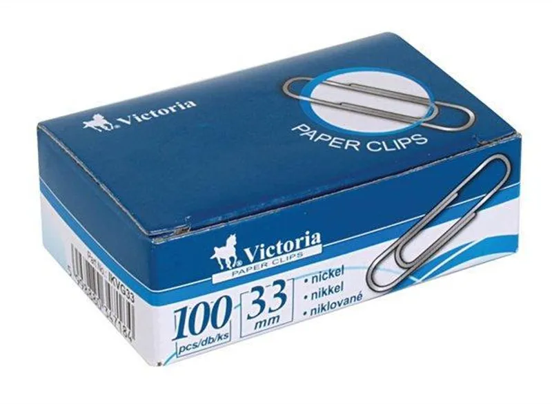 Główne zdjęcie produktu Kancelářské sponky, 33 mm, VICTORIA