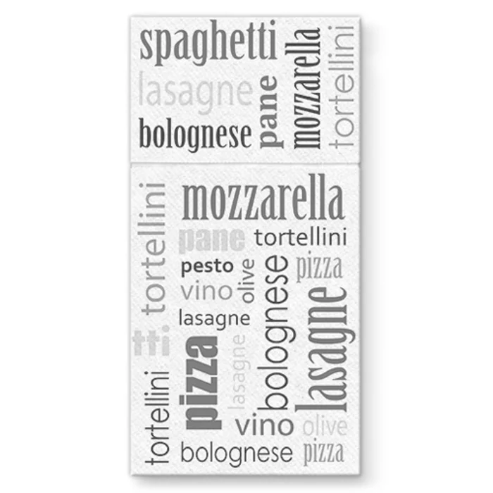 Główne zdjęcie produktu Kapsy na příbory PAW Airlaid 40x40cm Italian Food Bordeaux, 25 ks/bal