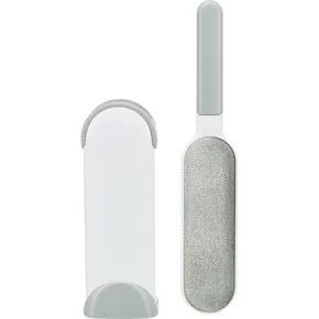 Tekstylna szczotka do depilacji z podstawą czyszczącą, 33 cm, biało-szara