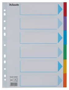 Kartonowe przekładki kolorów Esselte, A4, Mix kolorów