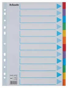 Kartonowe przekładki kolorów Esselte, A4, Mix kolorów